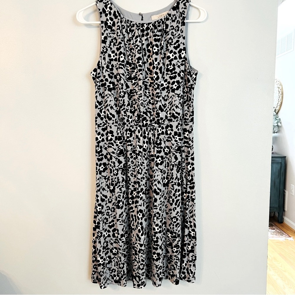 LOFT Floral Leopard Print Dress